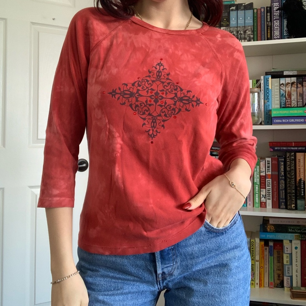 Seg’ments Classic red bedazzled top